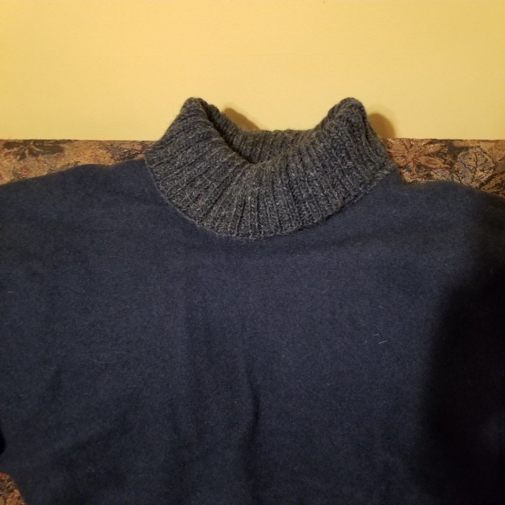 Green, heavy wool, lined, sweater/jacket, handmade, S, vintage 90s, in/outdoor